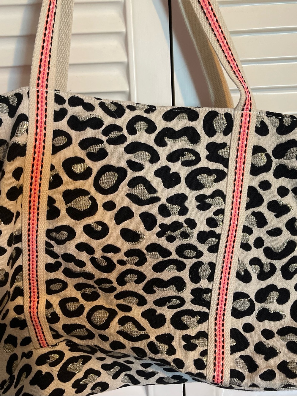 America & Beyond Leopard Embroidered Tote Bag - Multicolor - Picture 5 of 6